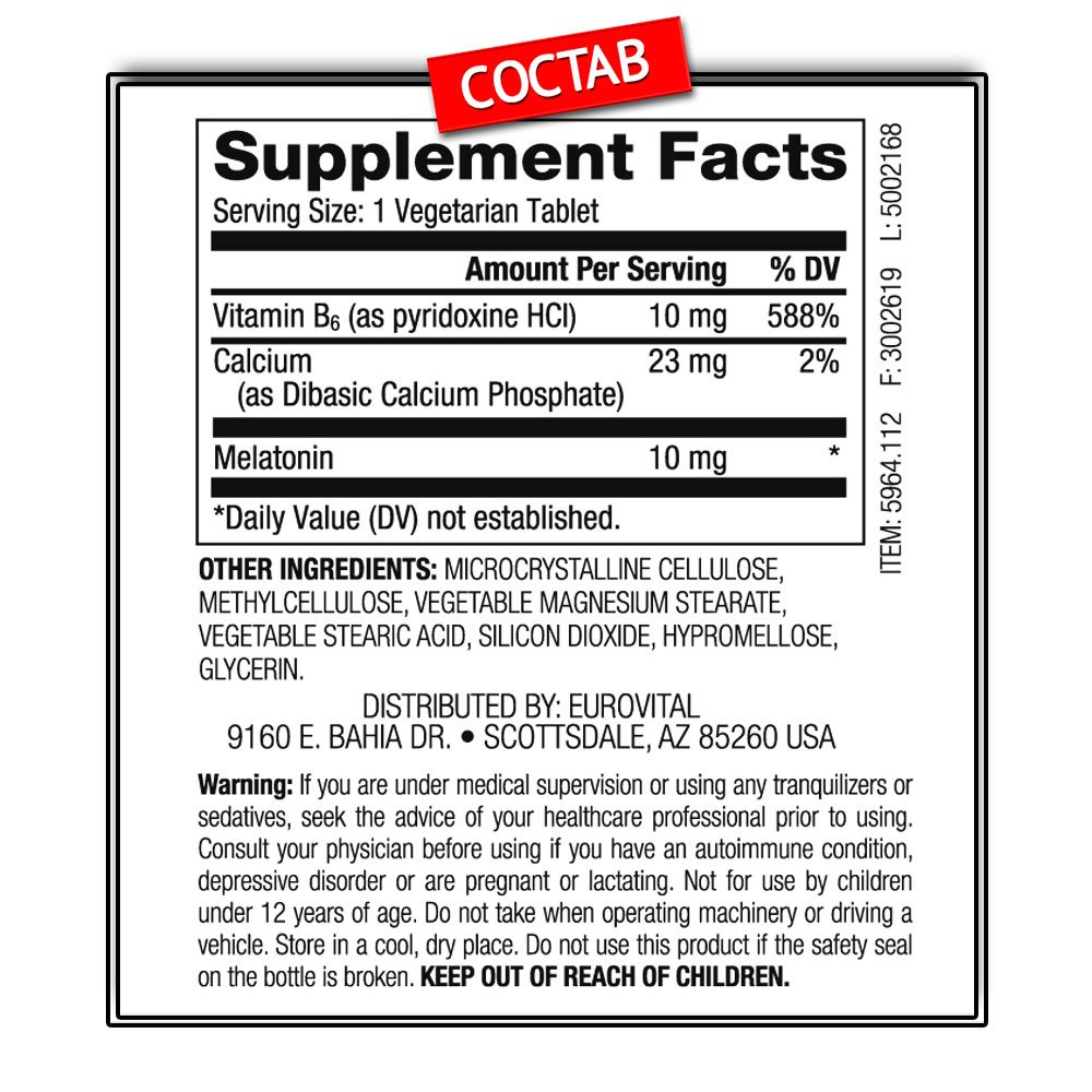 Eurovital Brand Melatonin 5 мг. (90 таб.)