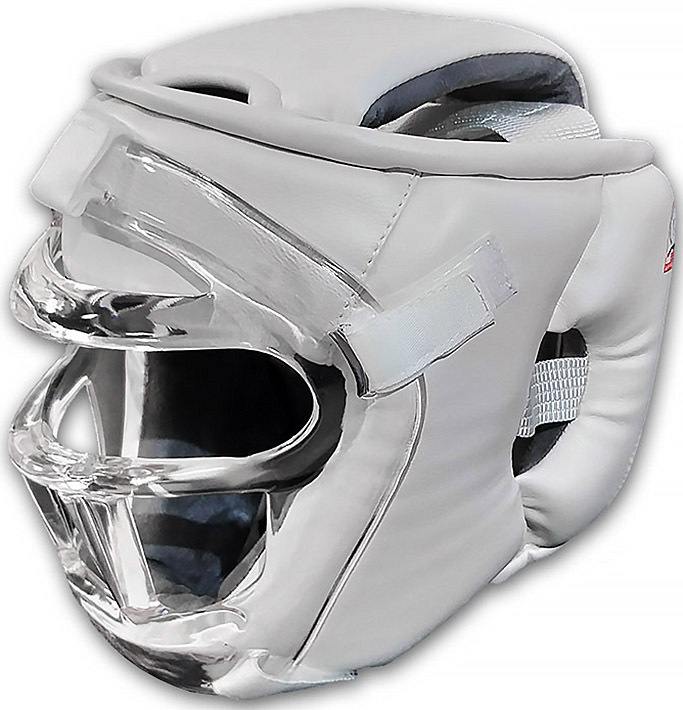 Шлем с пластиковой  маской КРИСТАЛЛ 11, белый