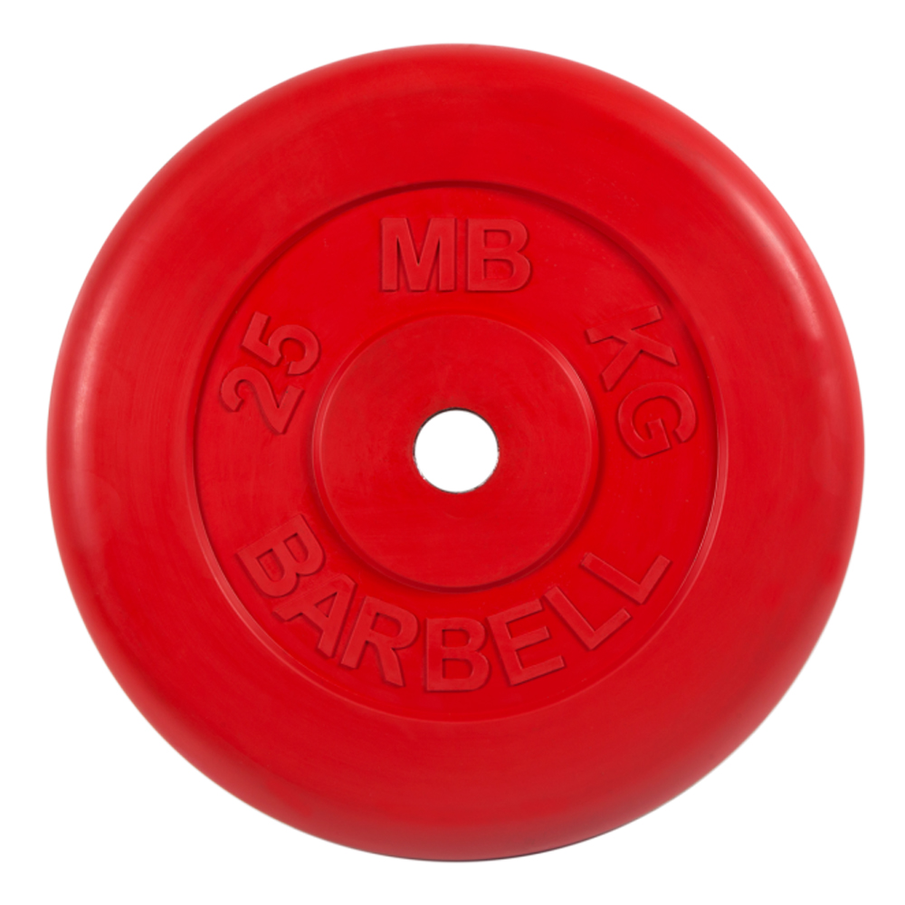 Диск обрезиненный d-26mm 25 кг цветной Barbell