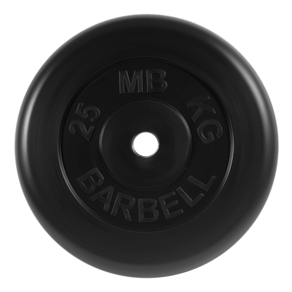 Диск черный обрезин.  D-26/25 кг Barbell