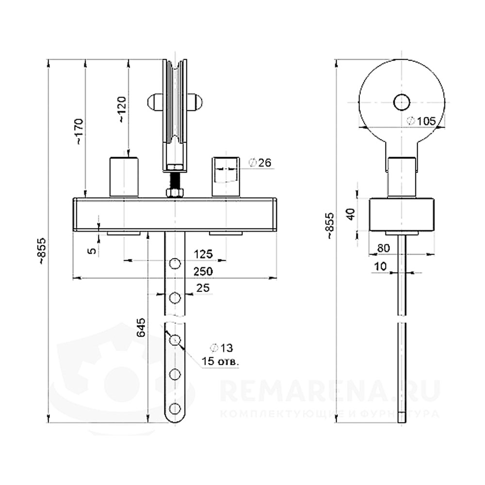 Флейта 80 кг с роликом