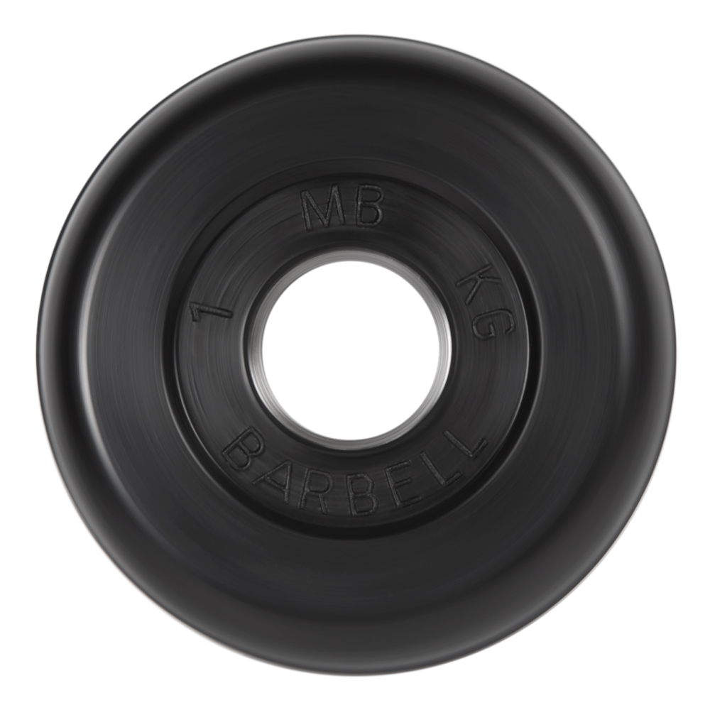 Диск черный обрезин.  D-26/1кг Barbell