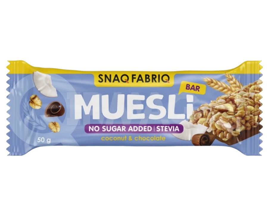 SNAQ FABRIQ Батончик мюсли с молочным шоколадом 50гр