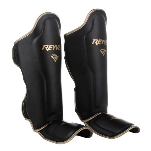 Защита голень-стопа REYVEL Муай тай черно-золотой