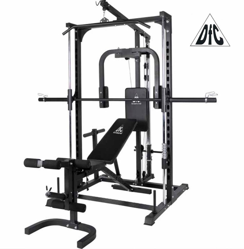 Силовой комплекс со скамьей, машина Смита DFC Homegym D943