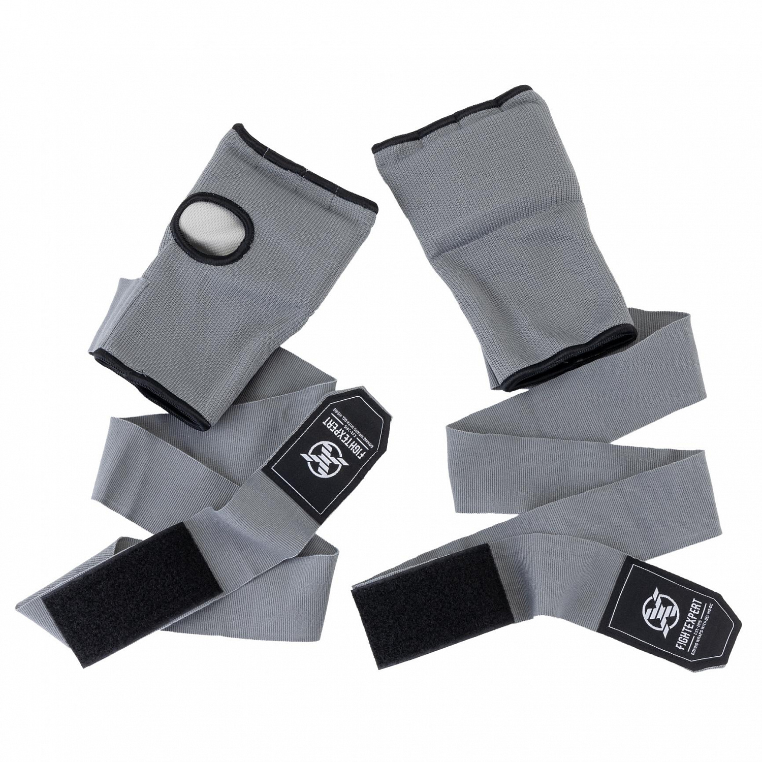 Бинты гелевые для бокса FIGHT EXPERT QUICK(полиэстер, пенорезина,Серый)"